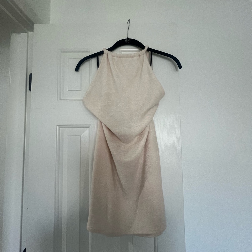 Elegant Cream Halter Dress